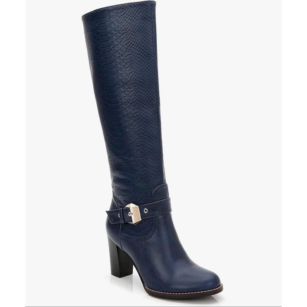 ANN CREEK 'Kaunay' Buckle Strap Knee High Boots Size 7